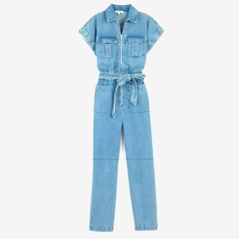 Express Light Blue Denim Jumpsuit
